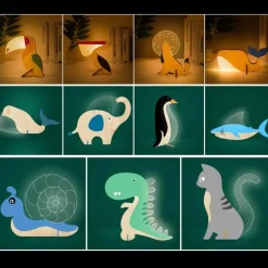 LED-Nachttischlampen aus Holz mit Tiermotiven – Bezaubernde Nachtlichter für Kinder