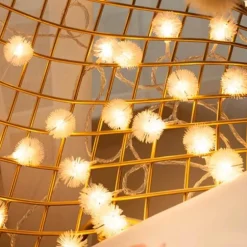 LED-Schneeball-Lichterkette – Weihnachtsdekoration für drinnen und draußen