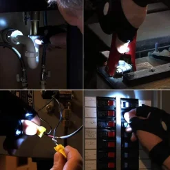 LED-Taschenlampenhandschuhe – beleuchtete fingerlose Handschuhe zum Freihändigen Arbeiten