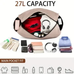 Leichte Reisetasche – Reisetasche mit großem Fassungsvermögen und abnehmbarem Riemen
