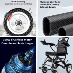 Leichter faltbarer Elektrorollstuhl für Senioren – Kompakte Mobilitätshilfe