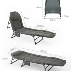 Leichter, tragbarer, klappbarer Liegestuhl – verstellbare Sitzgelegenheiten für den Außenbereich