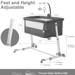 Leichtes, verstellbares Babybett – Sweet Dreams Bedside Nursery Crib