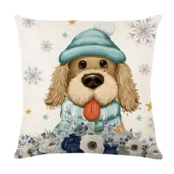 Leinen Frohe Weihnachten Kissenbezug 45x45cm Wurfkissenbezug