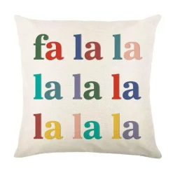 Leinen Kissenbezug mit Weihnachtsbuchstaben-Print - Weihnachtsdekoration