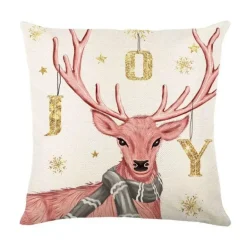 Leinen Kissenbezug mit Weihnachtsbuchstaben-Print - Weihnachtsdekoration