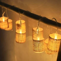 Leinenlaternen-Lichterketten – dekorative Lichterkette für den Außenbereich