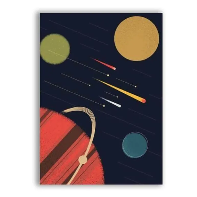 Leinwandbild mit Weltraummotiven – Wissenschaftliche Wanddekoration