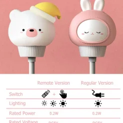 Leuchtende Baby-Nachtlampe – süßes Tierdesign