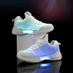 Leuchtende Glasfaser-Sneaker – bequeme wiederaufladbare Schuhe