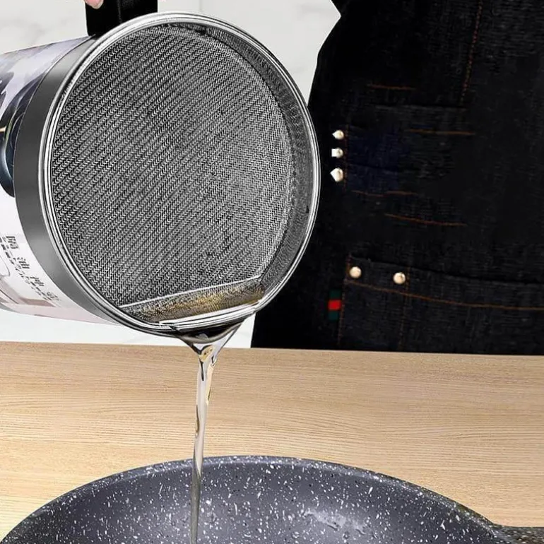 Ölfiltertopf aus Edelstahl – großes Fassungsvermögen, unverzichtbar fürs Kochen
