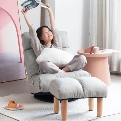 Liegender Bodensessel mit Ottomane – Multifunktionaler Lounge-Sitz