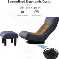 Liegender Bodensessel mit Ottomane – Multifunktionaler Lounge-Sitz