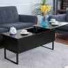 Lift-Top-Couchtisch - Moderner versteckter Stauraum aus schwarzem Holz