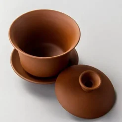 Lila Ton Gaiwan Teeset - Elegante chinesische Teetasse