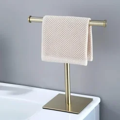 Linden Brass Towel Stand