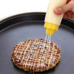 4-Loch-Quetschsaucenflasche zum Dekorieren von Ketchup, Cremes und Kuchen