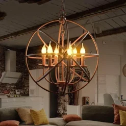 Loft Hanging Globe Iron Bird Cage Light - Modern Pendant Lamp