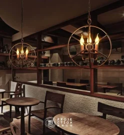 Loft Hanging Globe Iron Bird Cage Light - Modern Pendant Lamp