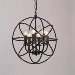 Loft Hanging Globe Iron Bird Cage Light - Modern Pendant Lamp