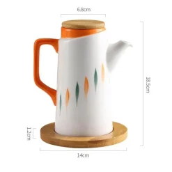 Ölspenderflasche aus Keramik – Bedrucktes Küchendekor