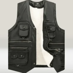 Lässige Reiseweste aus Leder – Stilvolle Abenteurerausrüstung