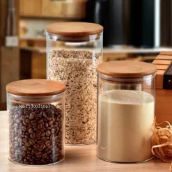 Luftdichte Vorratsgläser aus Bambusglas – Küchenorganizer