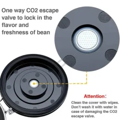 Luftdichter Kaffee-Aufbewahrungsbehälter aus Edelstahl mit CO2-Ventil – Frische-Keeper