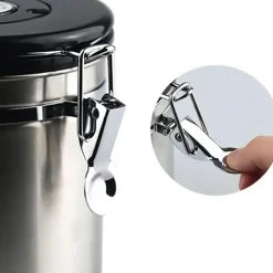 Luftdichter Kaffee-Aufbewahrungsbehälter aus Edelstahl mit CO2-Ventil – Frische-Keeper