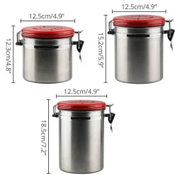 Luftdichter Kaffee-Aufbewahrungsbehälter aus Edelstahl mit CO2-Ventil – Frische-Keeper