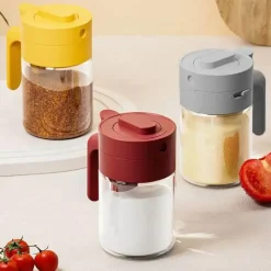 Luftdichtes Gewürzglas aus Glas mit Verschlusslöffel – Aufbewahrungsbehälter für die Küche