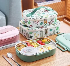 Lunchbox aus Edelstahl für Kinder – Bento-Box mit mehreren Fächern