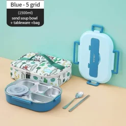 Lunchbox aus Edelstahl für Kinder – Bento-Box mit mehreren Fächern