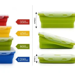 Lunchbox-Set aus Silikon – umweltfreundliche, tragbare Lebensmittelbehälter