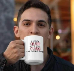 Lustige Kaffeetasse - Cuss But Dont Quit Tasse