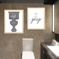 Lustige Toiletten-Leinwandkunst – humorvolle Badezimmerdekoration