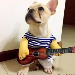 Lustiges Hundegitarrenkostüm – Musikalisches Haustier-Outfit
