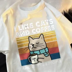 Lustiges Katzen- und Kaffee-T-Shirt – Ich mag Katzen, Kaffee und 3 Personen