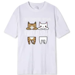 Lustiges Katzen-T-Shirt - Vor zwei Katzen war ich normal