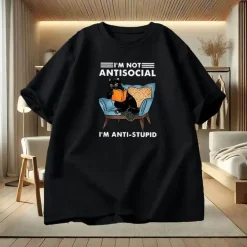 Lustiges T-Shirt „I Am Not Antisocial“ – humorvolles Social Statement T-Shirt