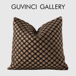 Luxuriöse handgewebte Kissenbezüge und Pouf-Bezüge in Bronzing-Optik