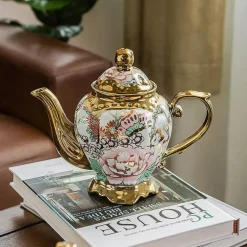 Luxuriöse Teekanne aus Porzellan mit Filter – Teekanne mit großem Fassungsvermögen