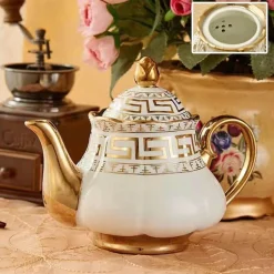 Luxuriöse Teekanne aus Porzellan mit Filter – Teekanne mit großem Fassungsvermögen