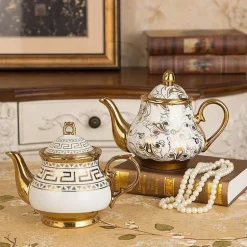 Luxuriöse Teekanne aus Porzellan mit Filter – Teekanne mit großem Fassungsvermögen