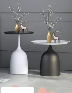 Luxuriöser nordischer Beistelltisch mit Eisen-Metallhalterung