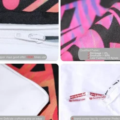 Luxuriöses Bohemian Dreamcatcher Bettbezug-Set - Bunte Federn Bettwäsche