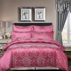 Luxuriöses Jacquard-Bettwäscheset für Kingsize-Betten – Bettbezug, Steppdecken, hochwertige Heimtextilien