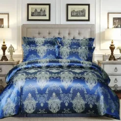 Luxuriöses Jacquard-Bettwäscheset für Kingsize-Betten – Bettbezug, Steppdecken, hochwertige Heimtextilien