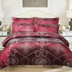 Luxuriöses Jacquard-Bettwäscheset für Kingsize-Betten – Bettbezug, Steppdecken, hochwertige Heimtextilien