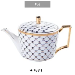 Luxuriöses Kaffee- und Teeservice aus goldenem Bone China – elegante Porzellankeramik